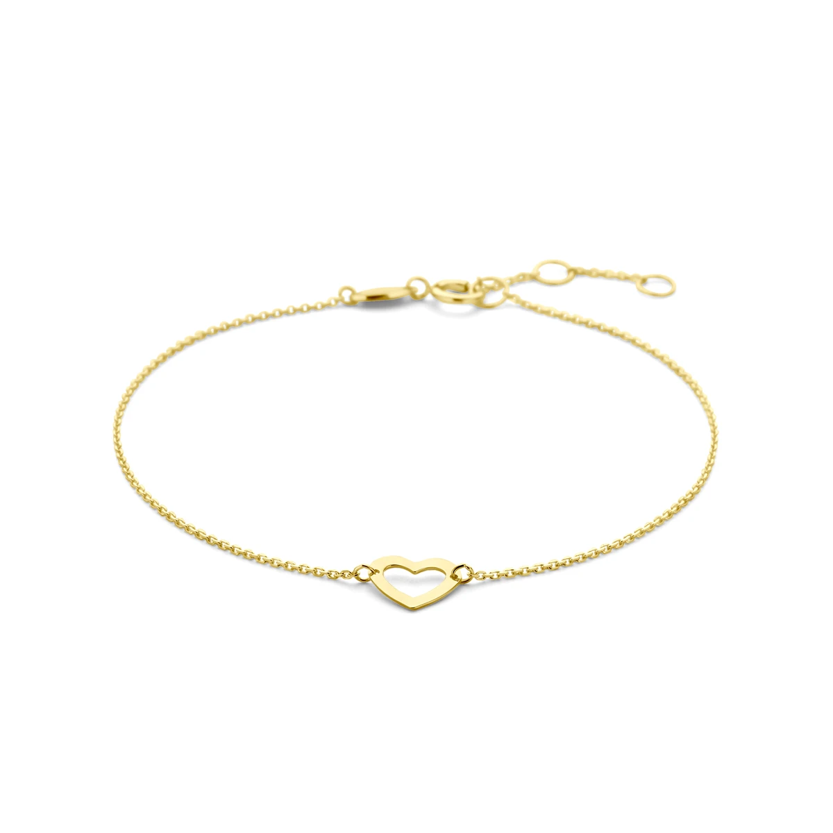 armband hart 16,5 - 17,5 - 18,5 cm 14K geelgoud