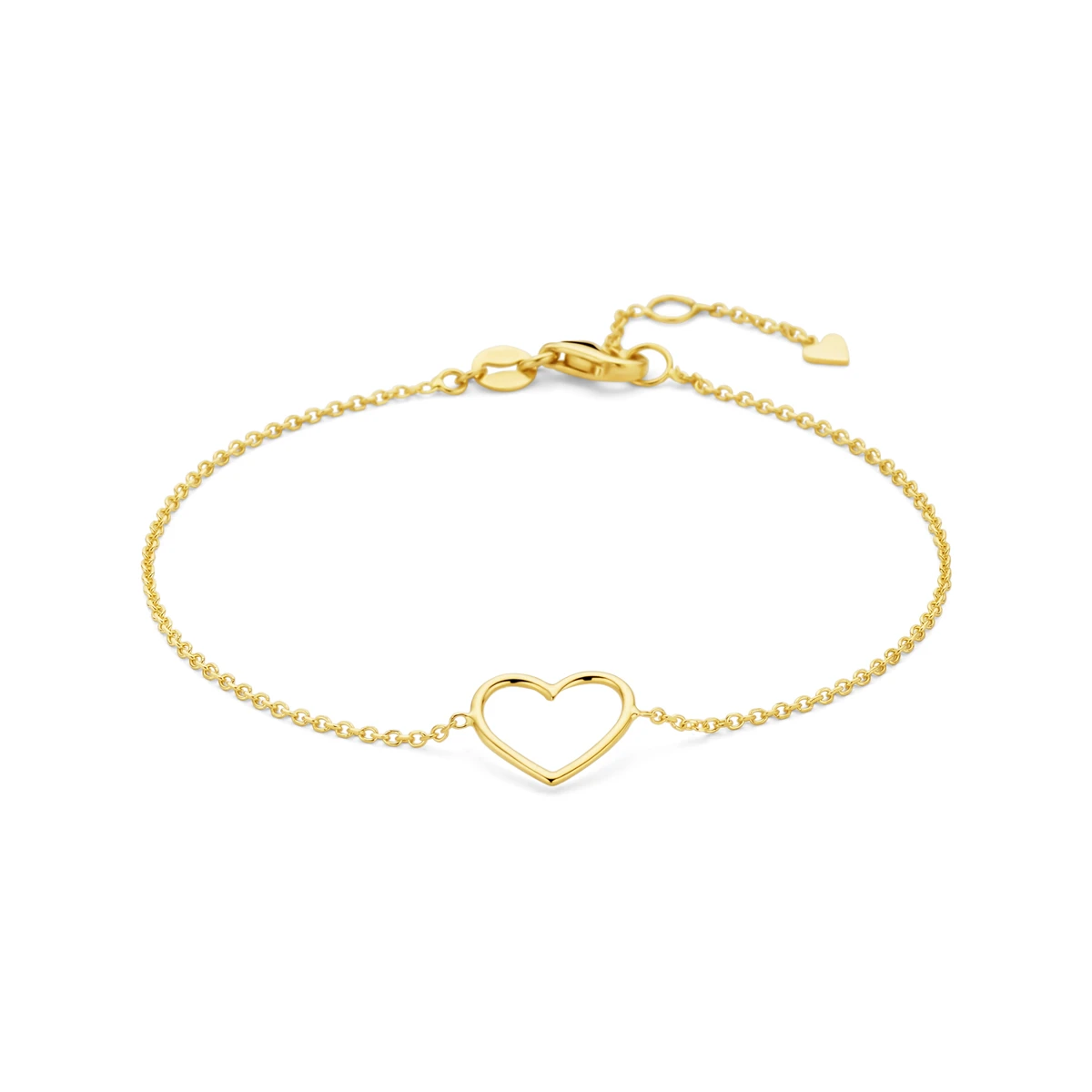 armband hart 17 - 18,5 cm 14K geelgoud