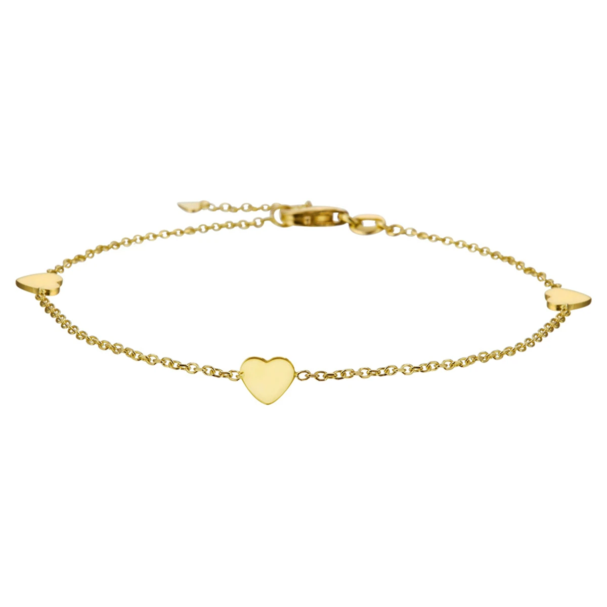 armband hart 17 - 18,5 cm 14K geelgoud