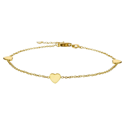 armband hart 17 - 18,5 cm 14K geelgoud