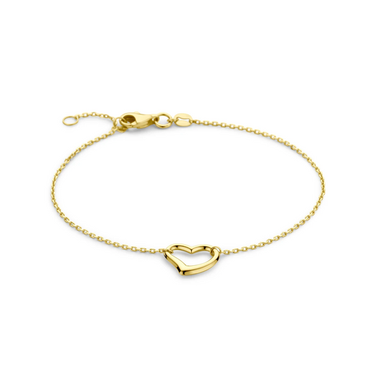 armband hart 17 - 19 cm 14K geelgoud