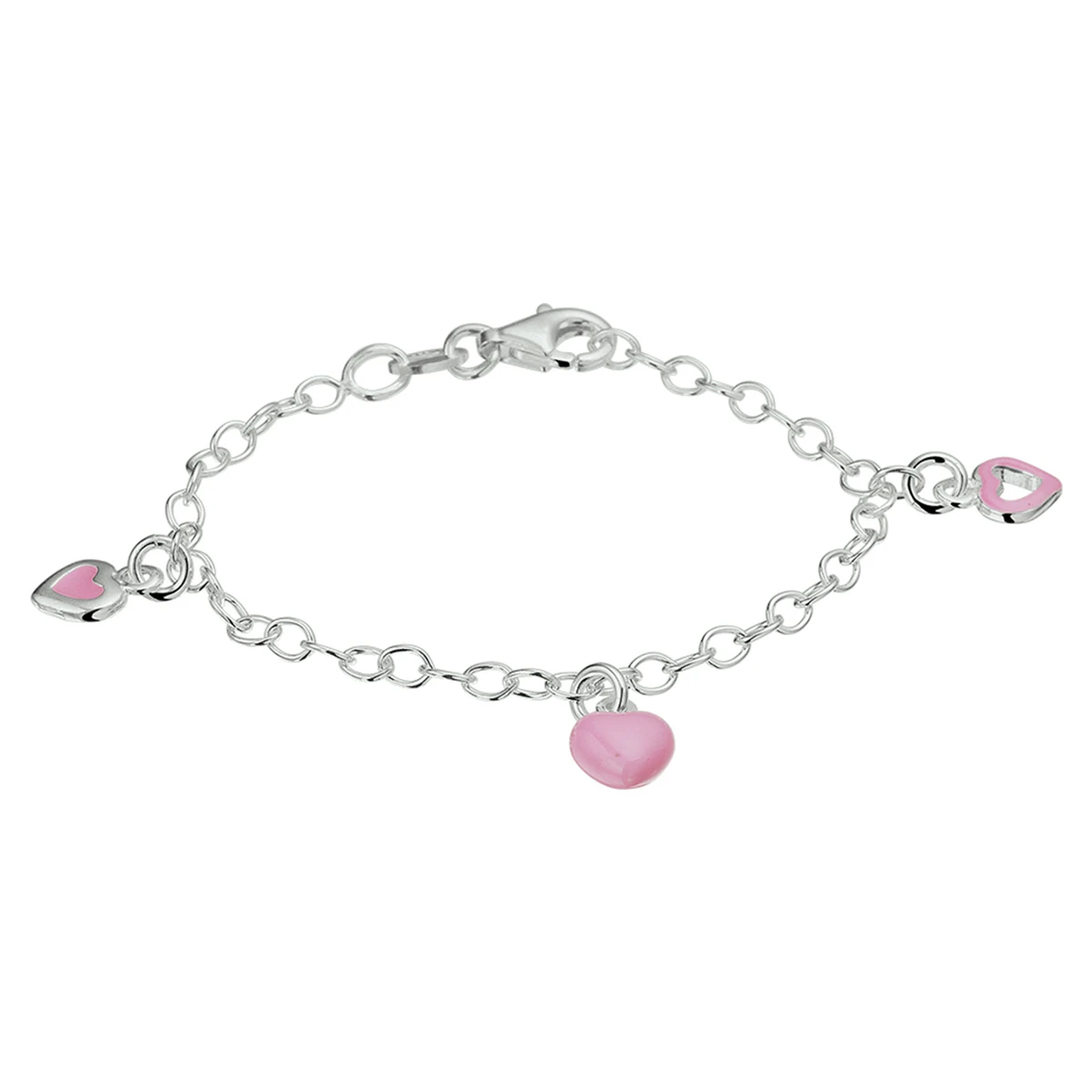 armband hart emaille zilver wit