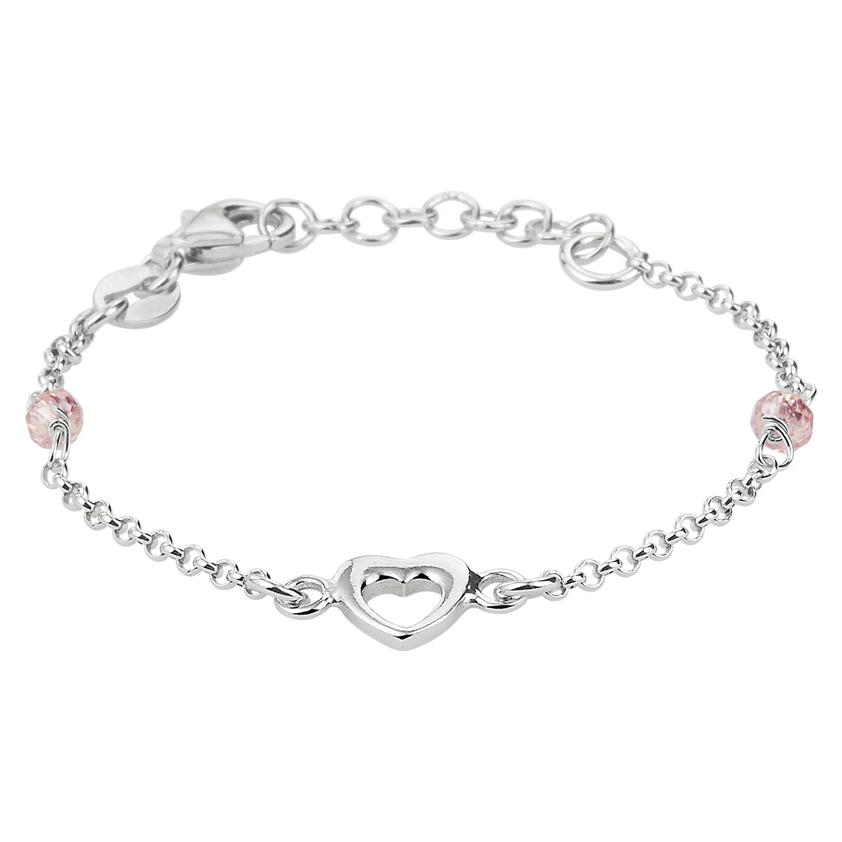 armband hart zilver gerhodineerd