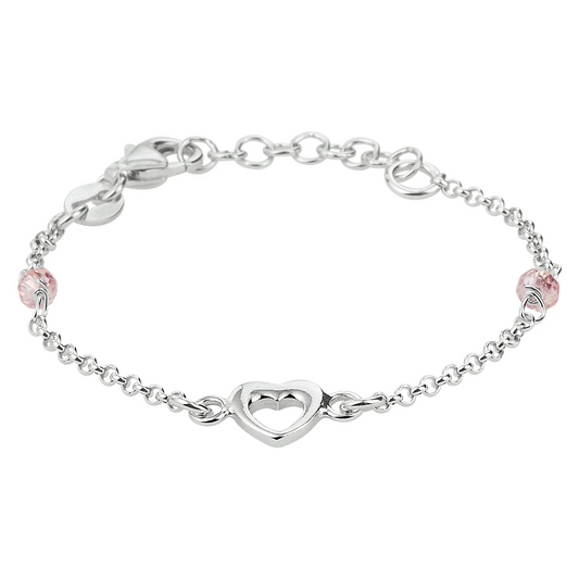 armband hart zilver gerhodineerd