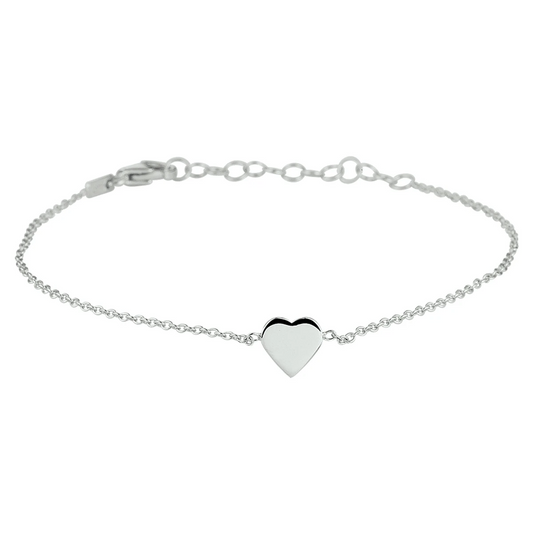 armband hart zilver gerhodineerd