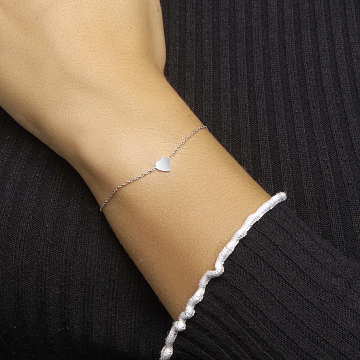 armband hart zilver gerhodineerd