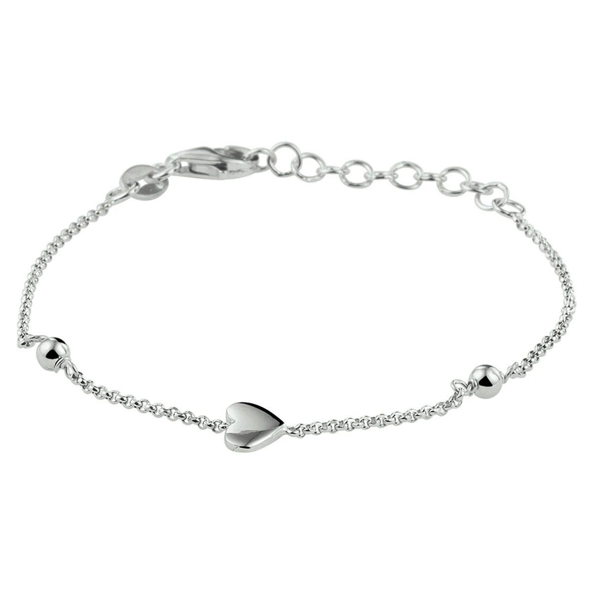 armband hart zilver gerhodineerd