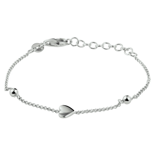 armband hart zilver gerhodineerd