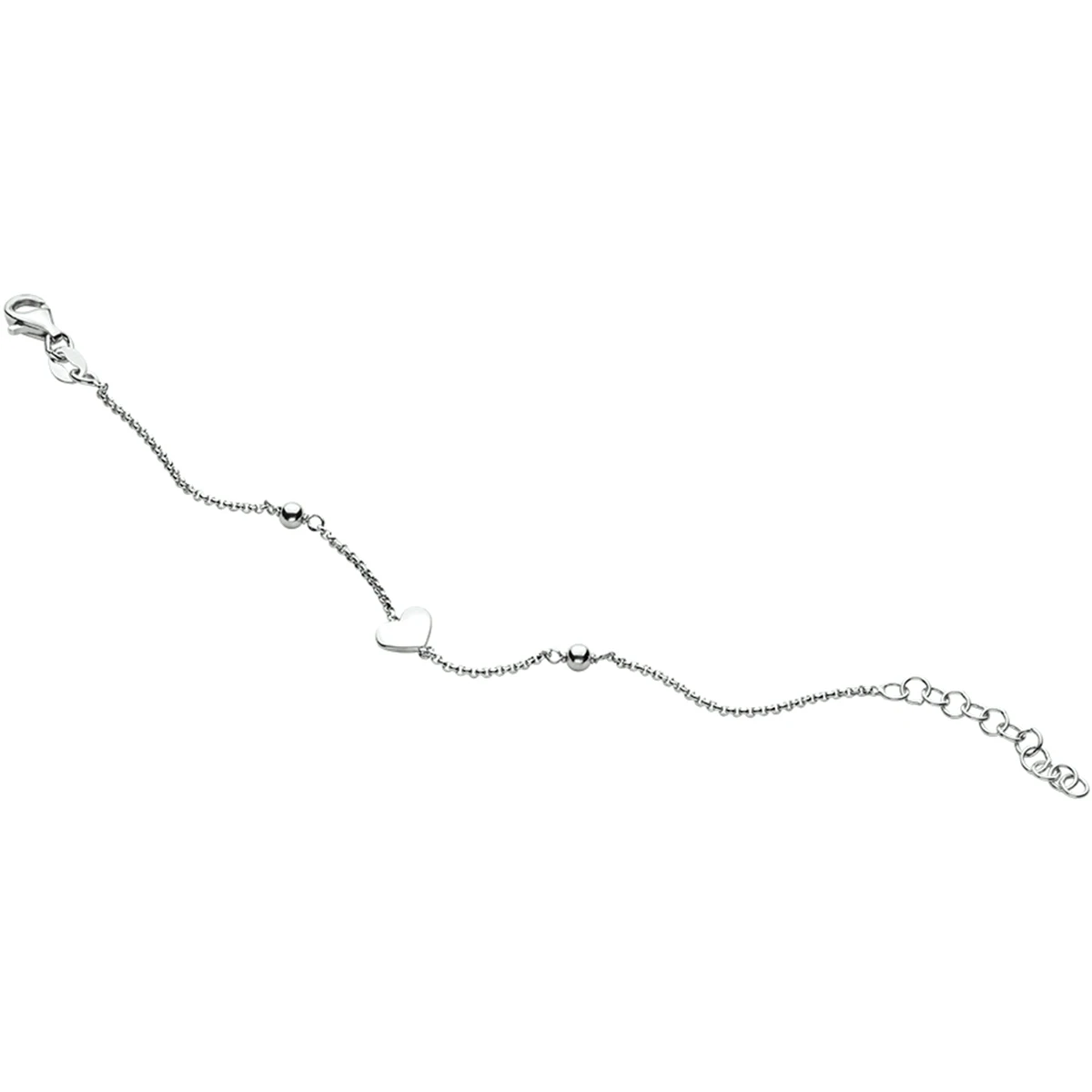 armband hart zilver gerhodineerd