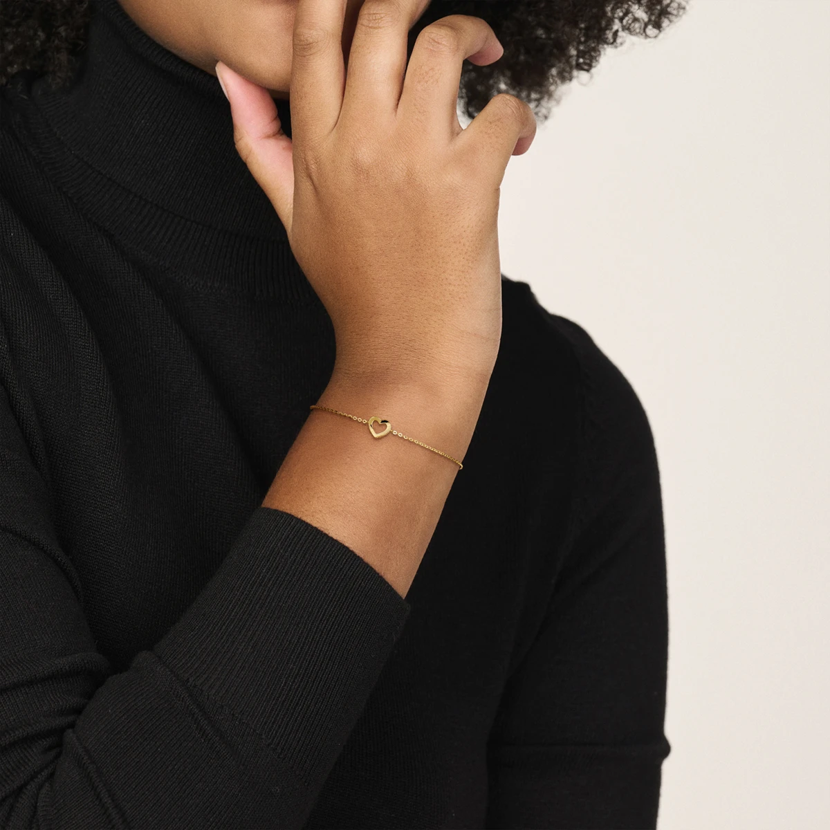 armband hartje 16,5 - 17,5 - 18,5 cm 14K geelgoud
