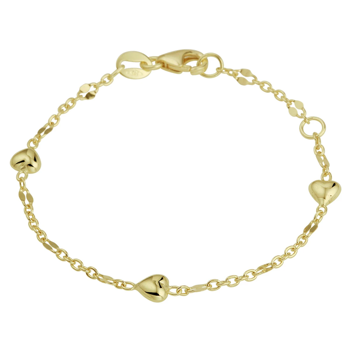 armband hartjes 11 - 13 cm 14K geelgoud