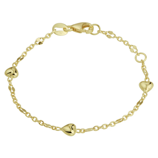 armband hartjes 11 - 13 cm 14K geelgoud
