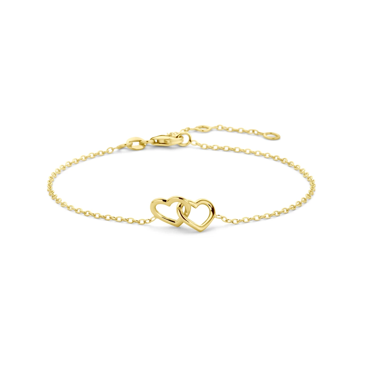 armband hartjes 16 - 17,5 - 19 cm 14K geelgoud