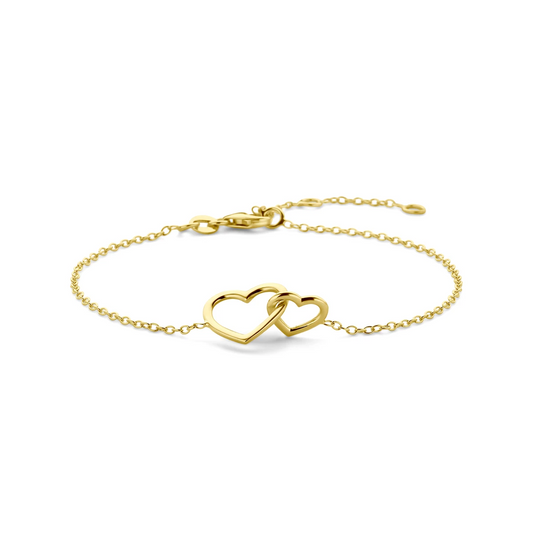 armband hartjes 16 - 17,5 - 19 cm 14K geelgoud