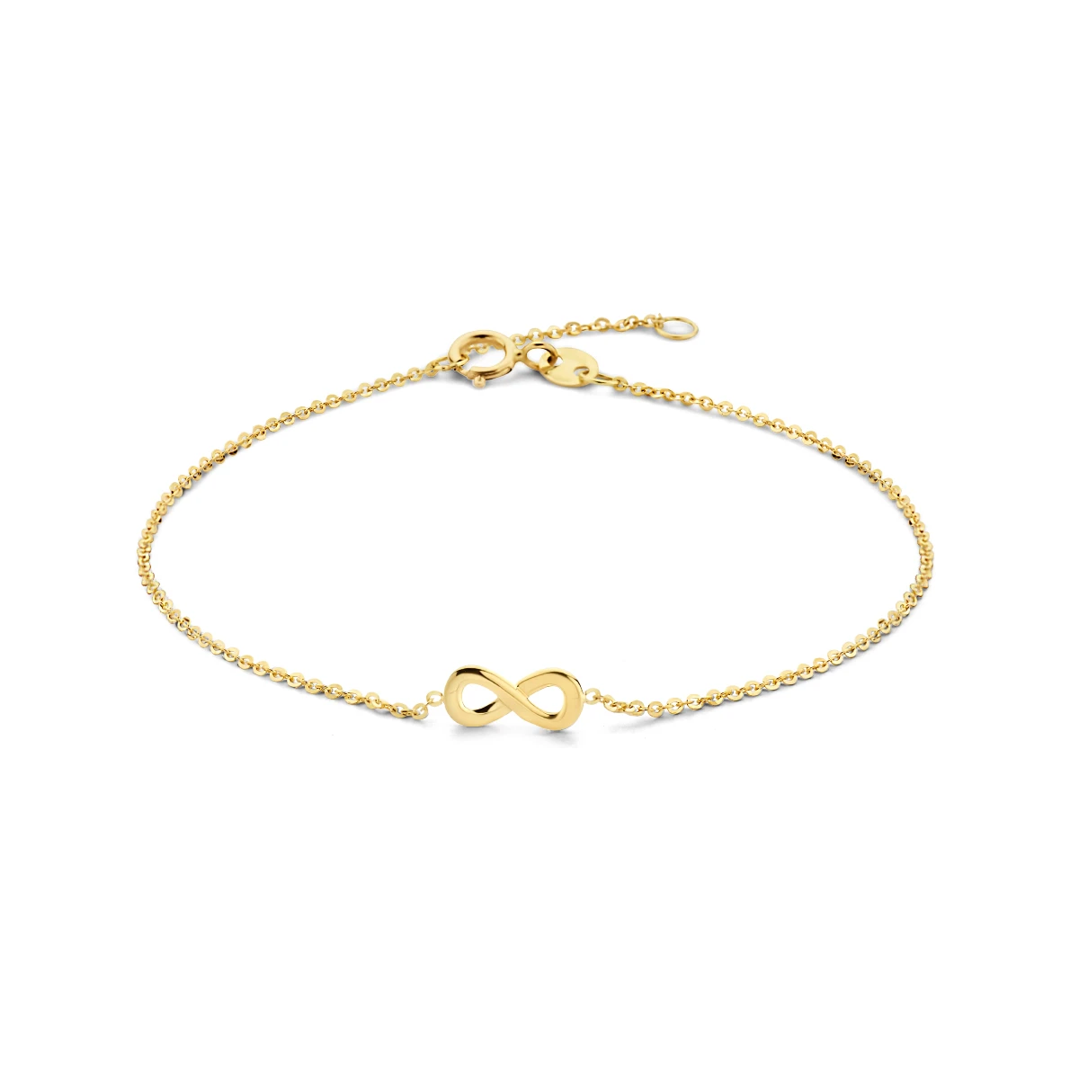 armband infinity 16,5 - 18,5 cm 14K geelgoud