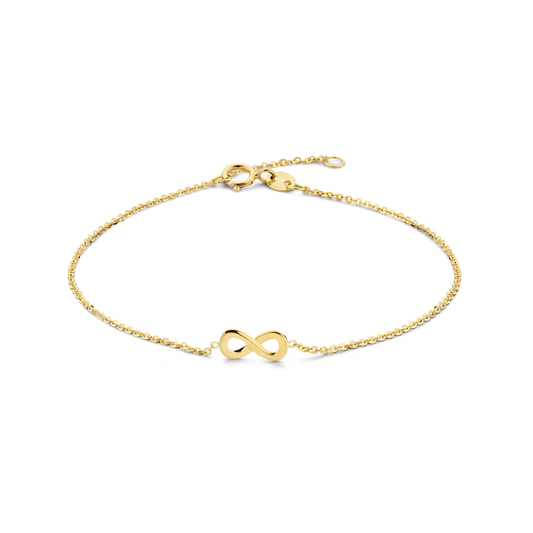 armband infinity 16,5 - 18,5 cm 14K geelgoud