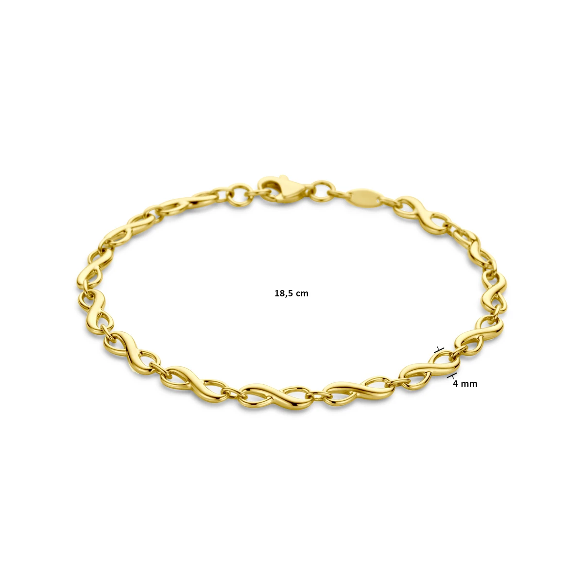 armband infinity 4,0 mm 18,5 cm 14K geelgoud