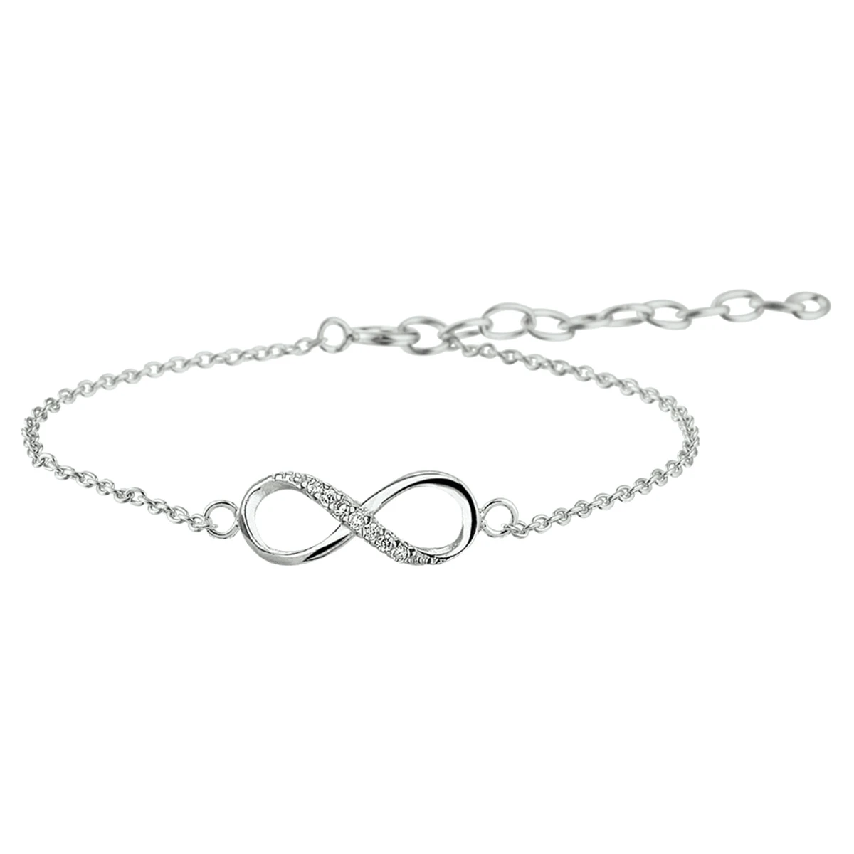 armband infinity zirkonia zilver gerhodineerd