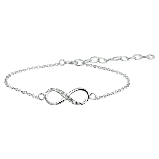 armband infinity zirkonia zilver gerhodineerd
