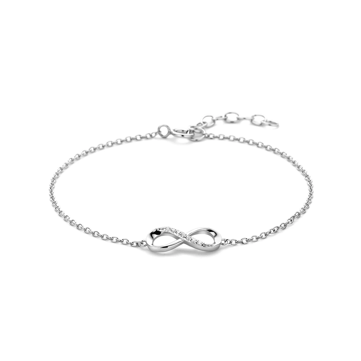 armband infinity zirkonia zilver gerhodineerd