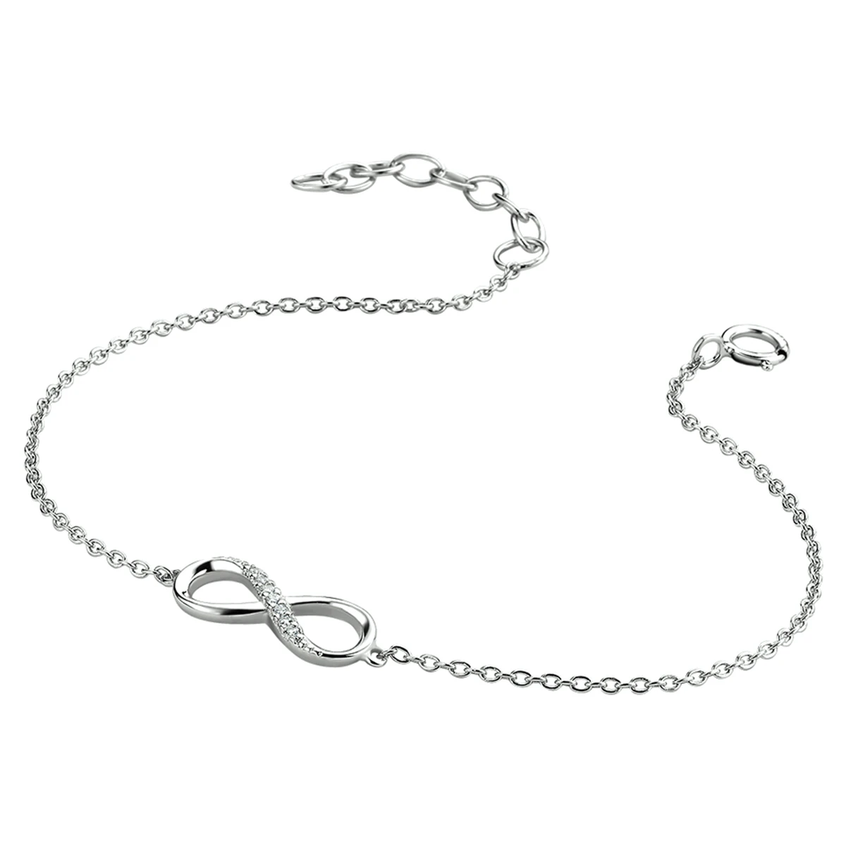 armband infinity zirkonia zilver gerhodineerd