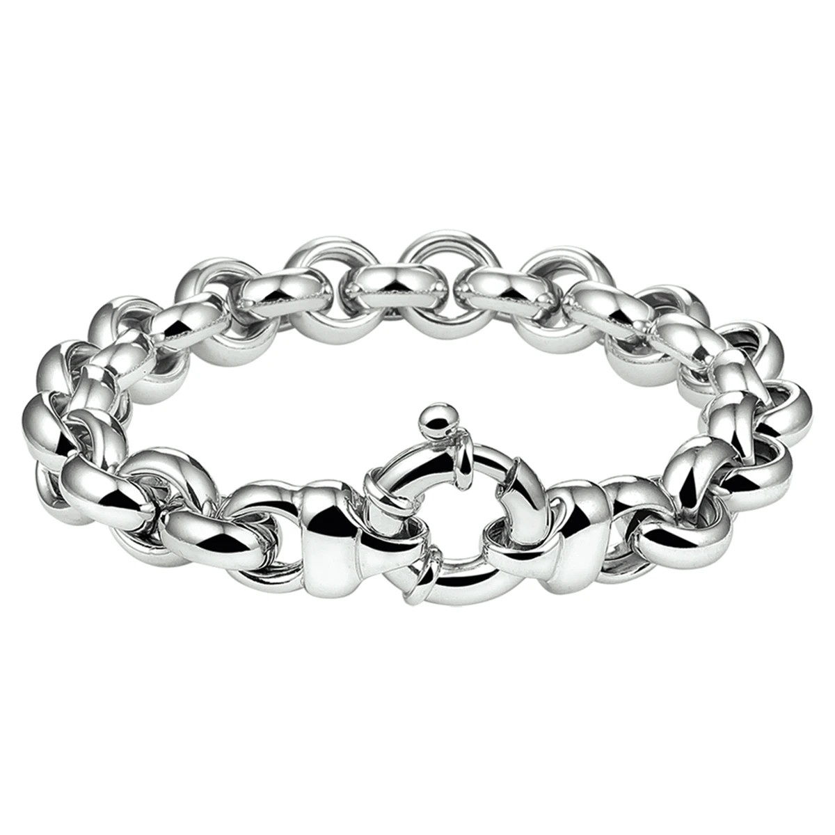 armband jasseron 10 mm met groot veerslot zilver gerhodineerd