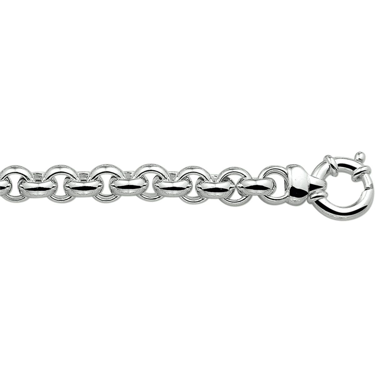 armband jasseron 10 mm met groot veerslot zilver wit