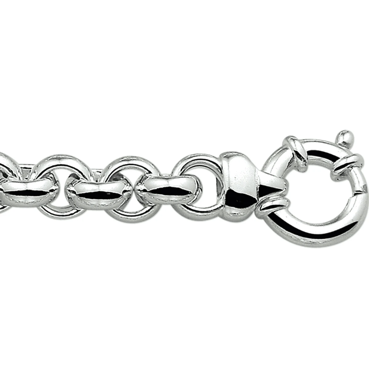 armband jasseron 10 mm met groot veerslot zilver wit
