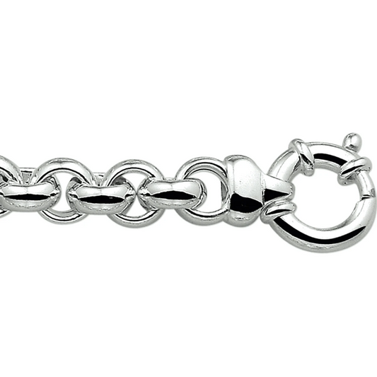 armband jasseron 10 mm met groot veerslot zilver wit