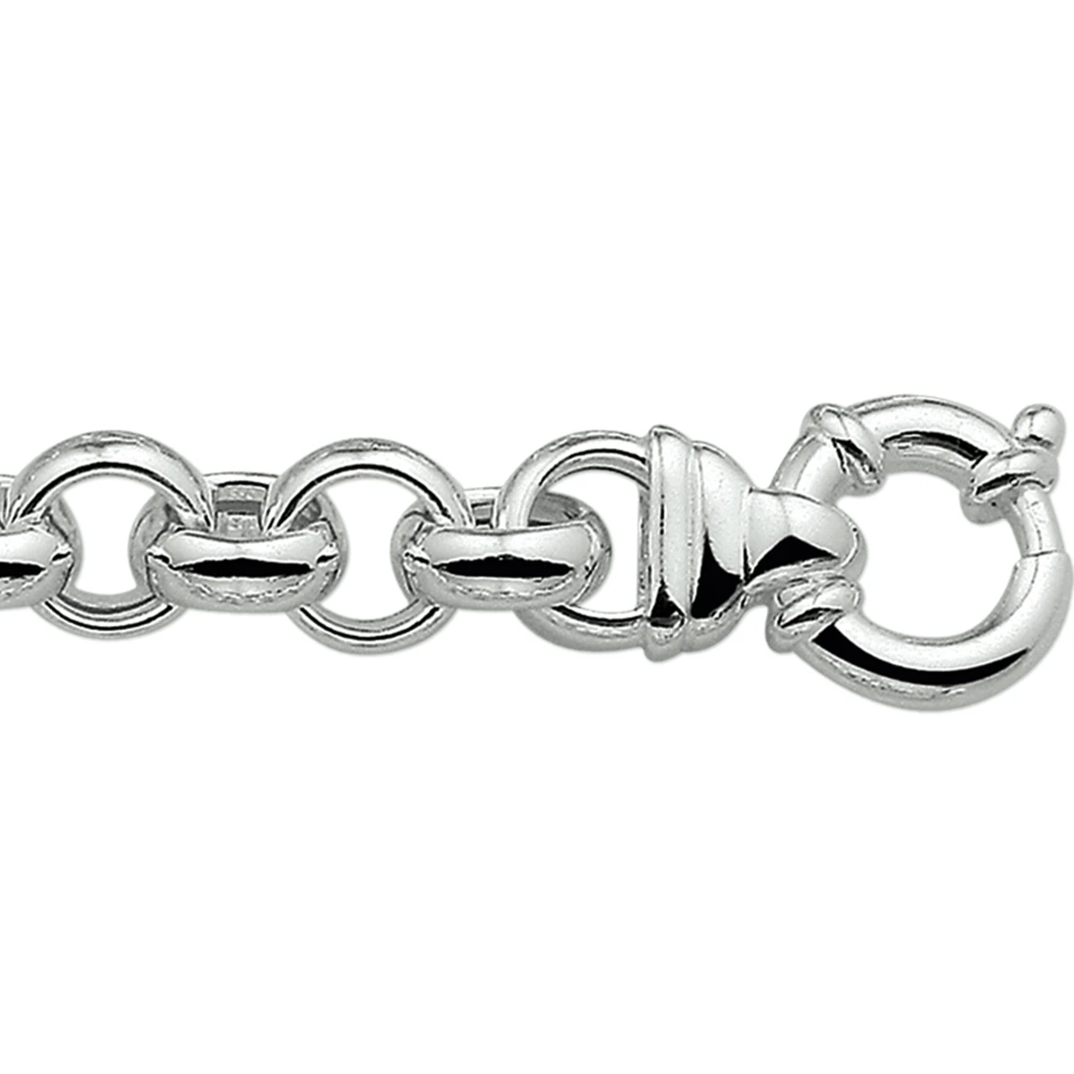 armband jasseron 11,5 mm met groot veerslot zilver gerhodineerd