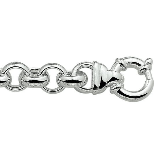 armband jasseron 11,5 mm met groot veerslot zilver gerhodineerd