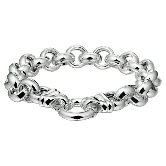 armband jasseron 11,5 mm met groot veerslot zilver wit