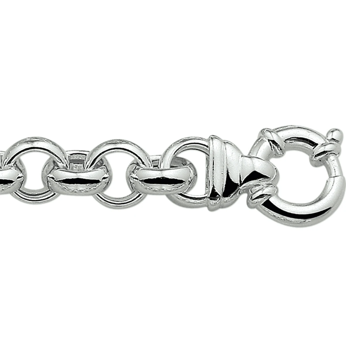 armband jasseron 11,5 mm met groot veerslot zilver wit