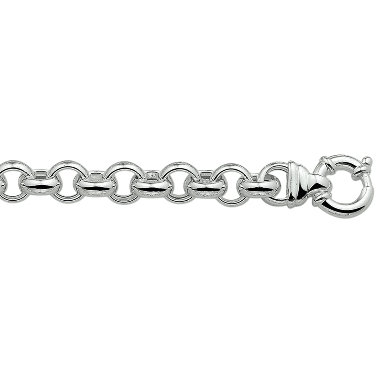 armband jasseron 11,5 mm met groot veerslot zilver wit