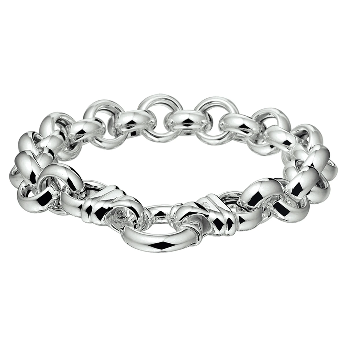 armband jasseron 11,5 mm met groot veerslot zilver wit