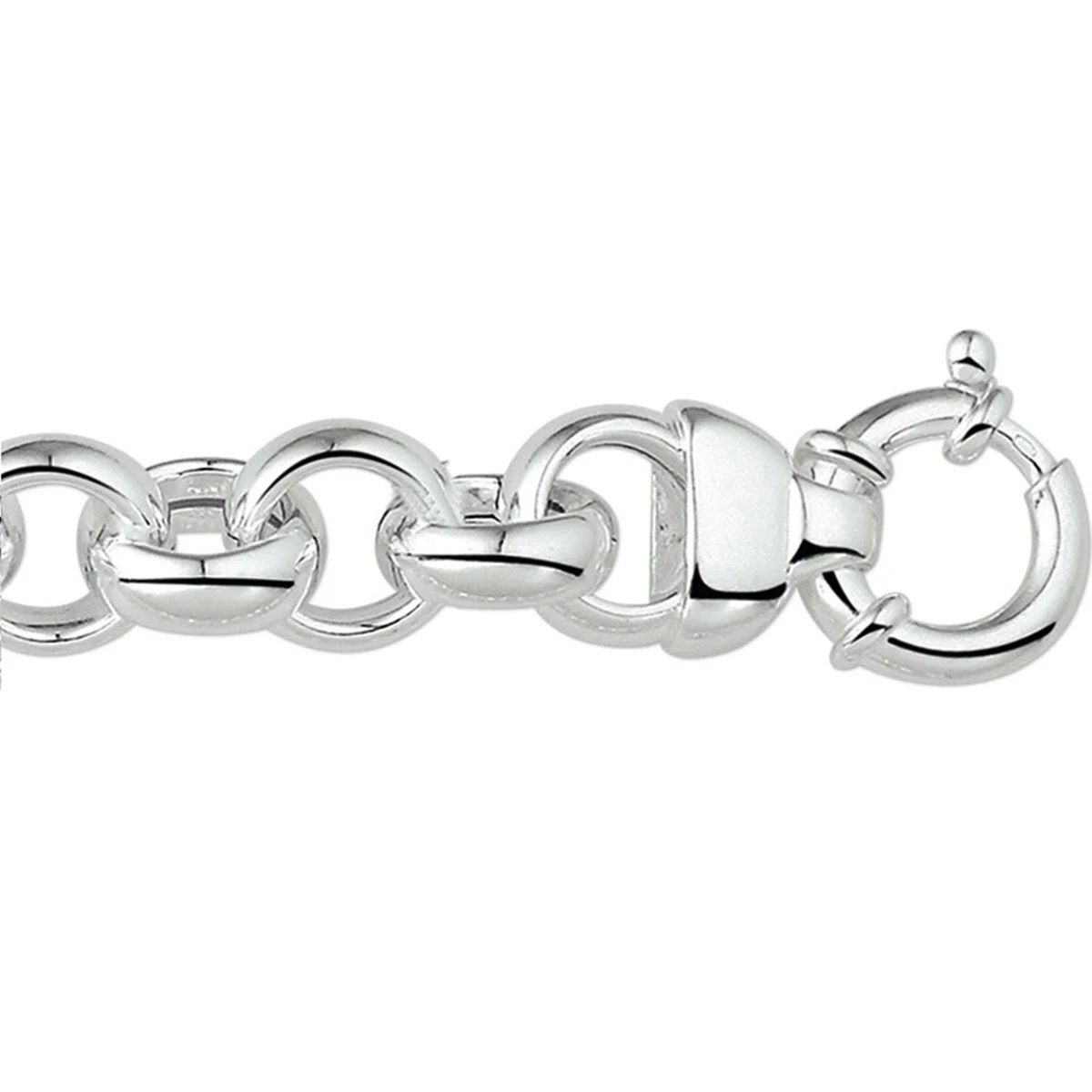 armband jasseron 13 mm met groot veerslot zilver wit