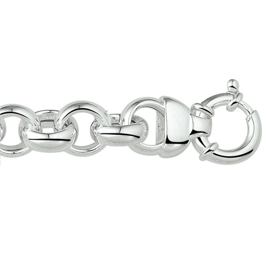 armband jasseron 13 mm met groot veerslot zilver wit