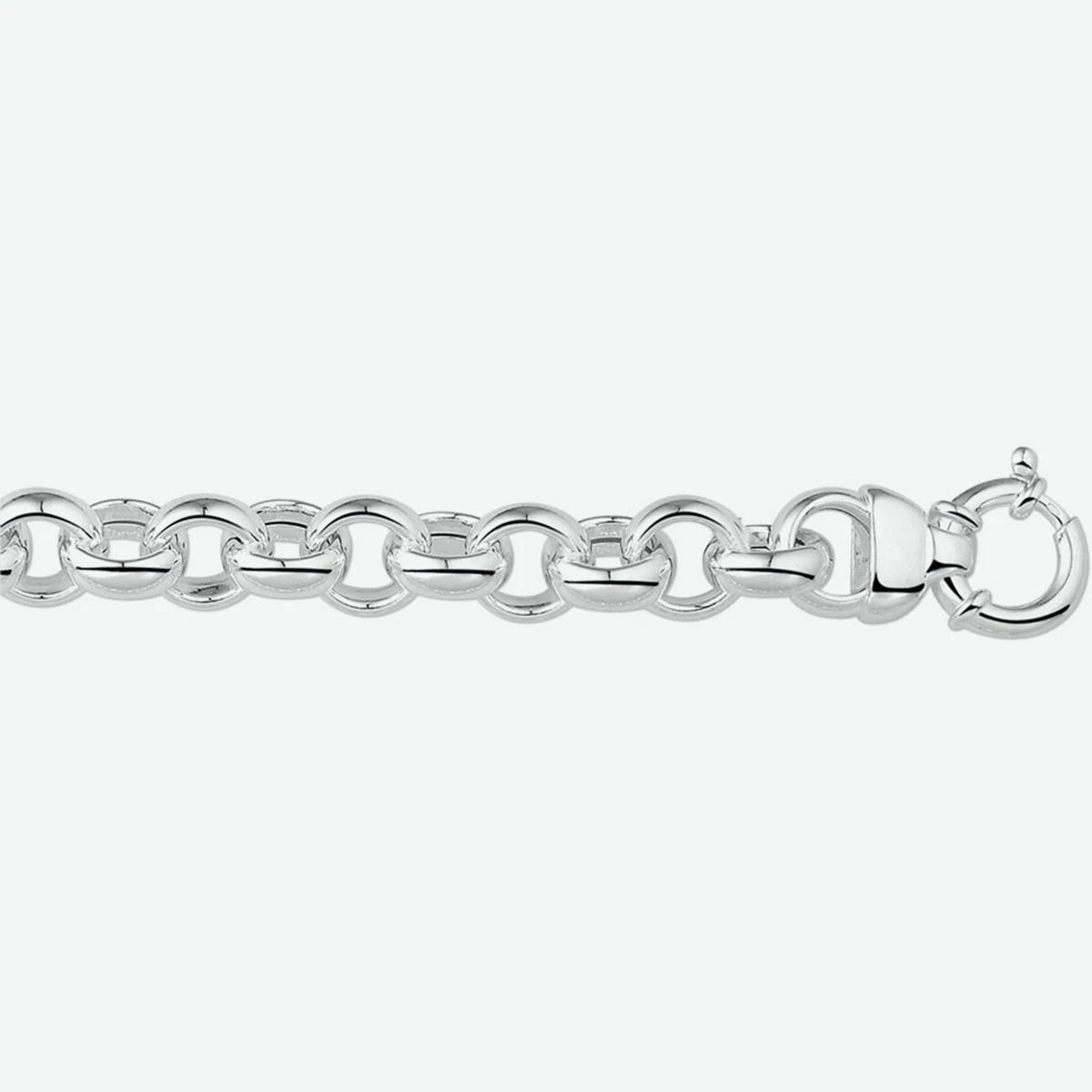 armband jasseron 13 mm met groot veerslot zilver wit