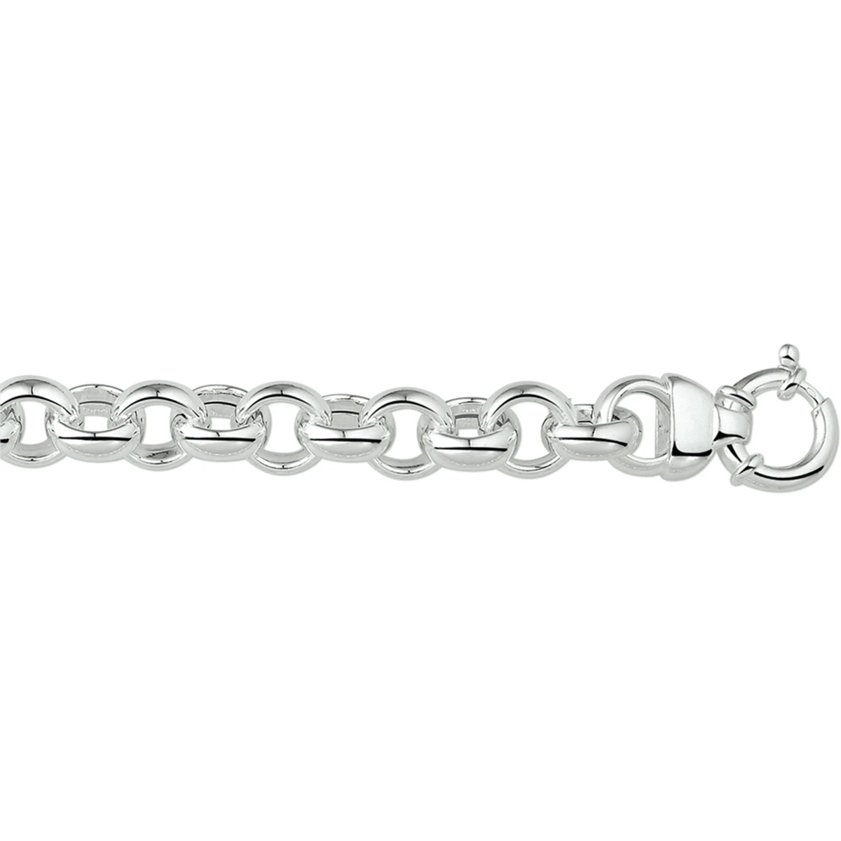 armband jasseron 13 mm met groot veerslot zilver wit