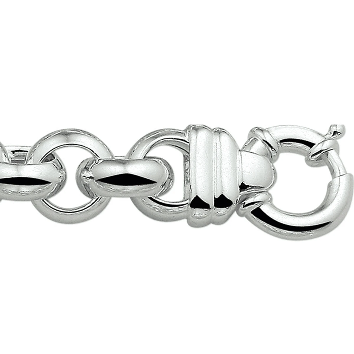 armband jasseron 14 mm met groot veerslot zilver wit