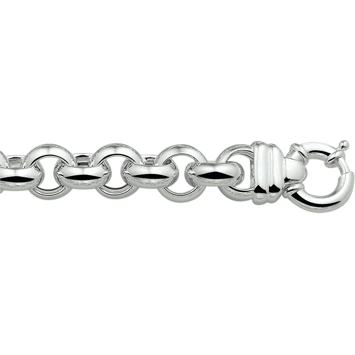 armband jasseron 14 mm met groot veerslot zilver wit