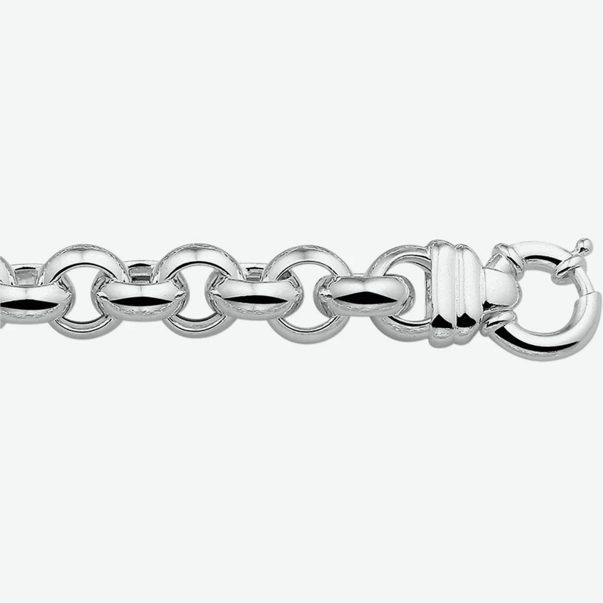 armband jasseron 14 mm met groot veerslot zilver wit
