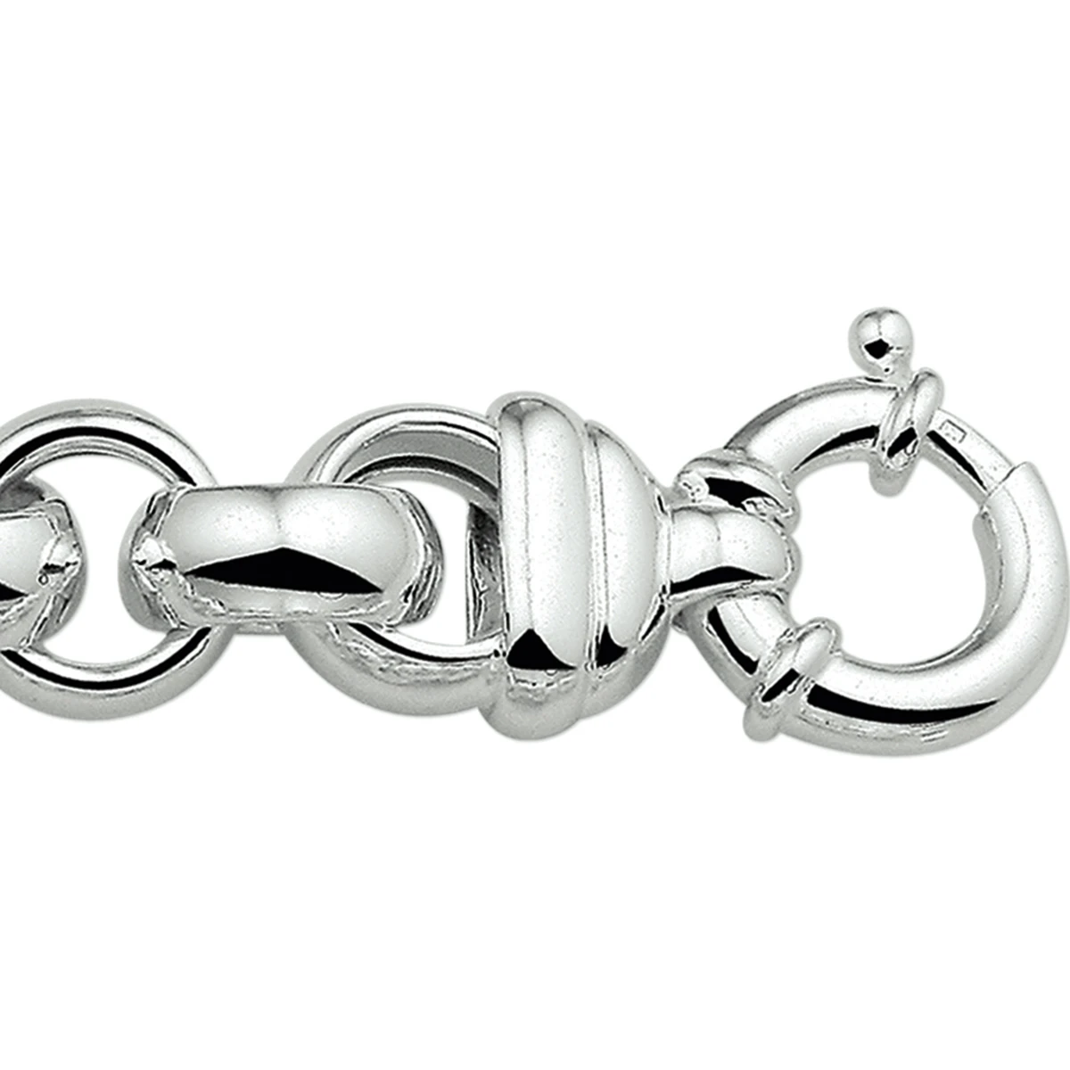armband jasseron 16 mm met groot veerslot zilver wit