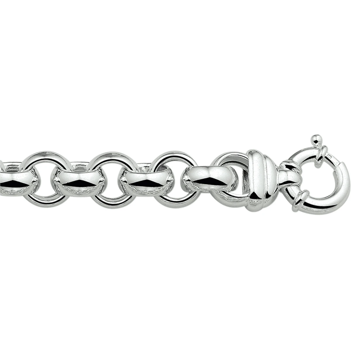 armband jasseron 16 mm met groot veerslot zilver wit