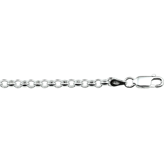 armband jasseron 2,5 mm zilver wit