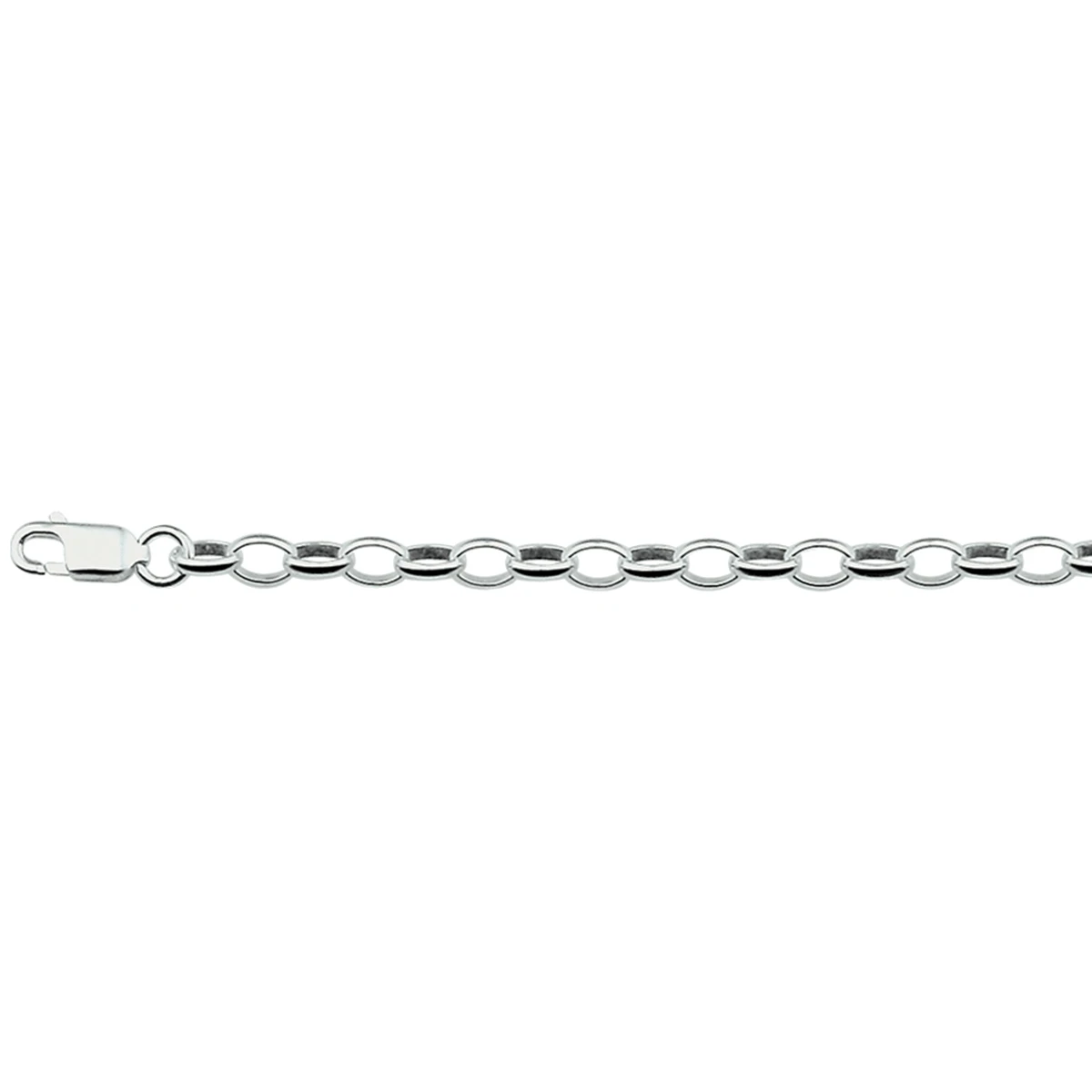armband jasseron 3,5 mm zilver gerhodineerd