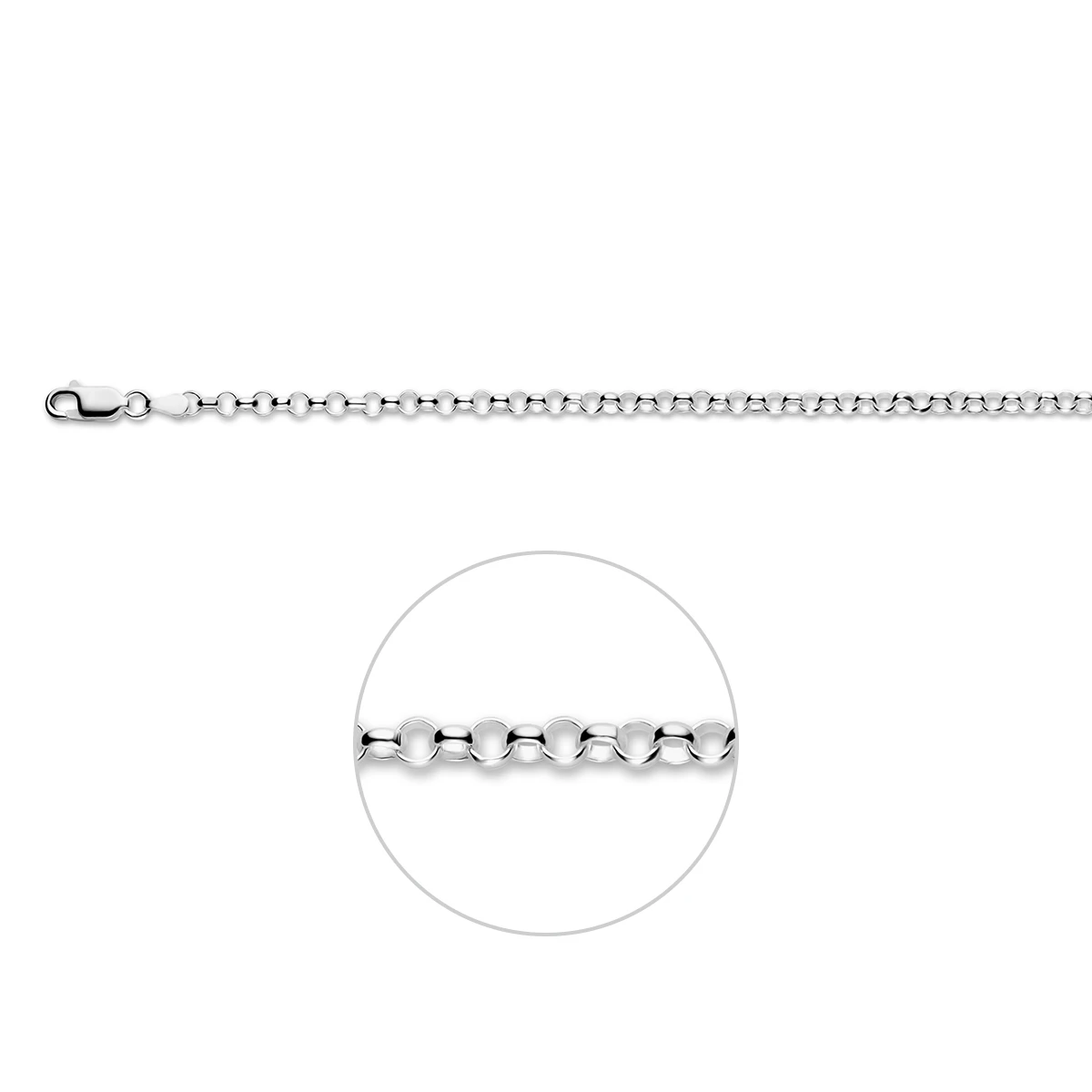 armband jasseron 3,6 mm zilver wit