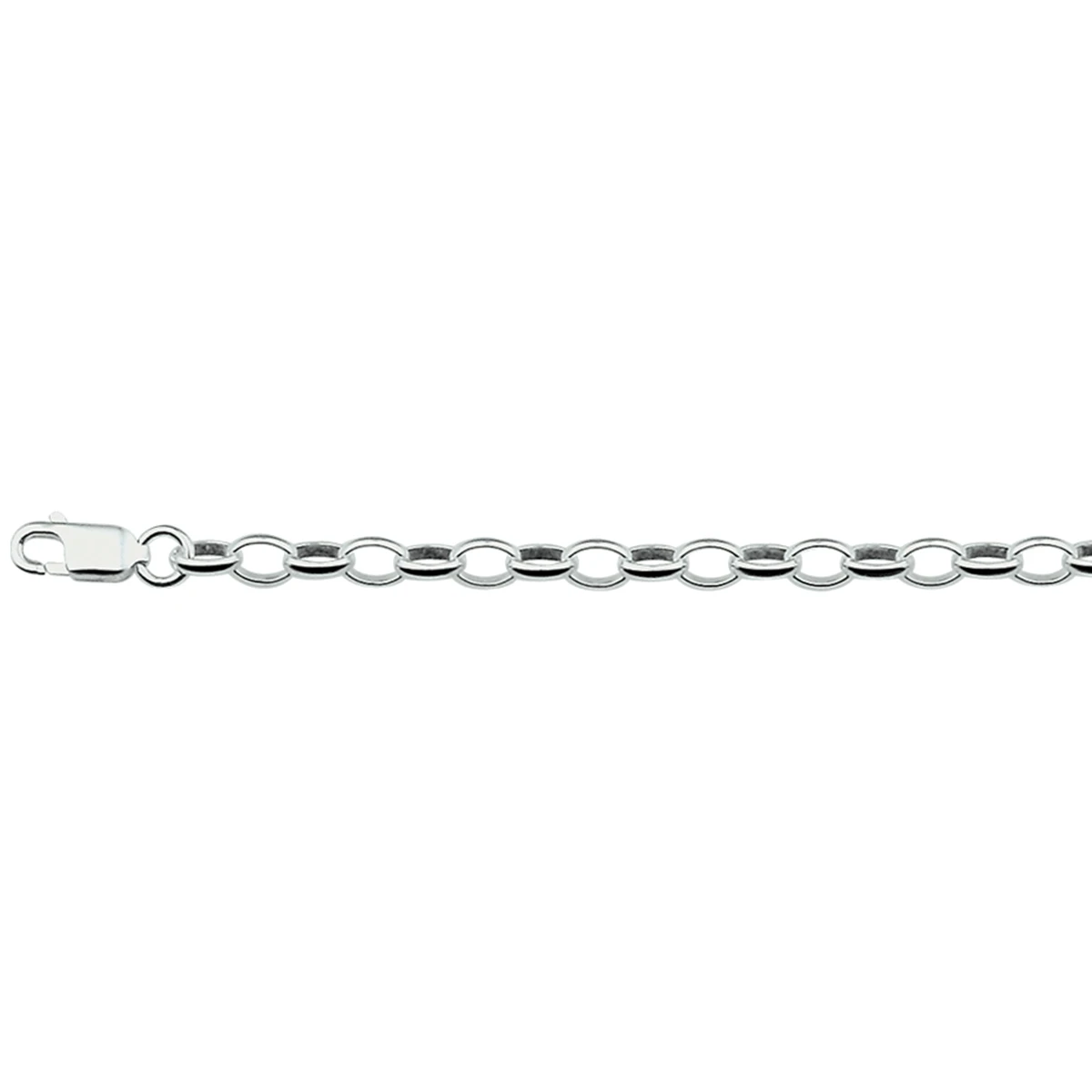 armband jasseron 3,7 mm zilver gerhodineerd