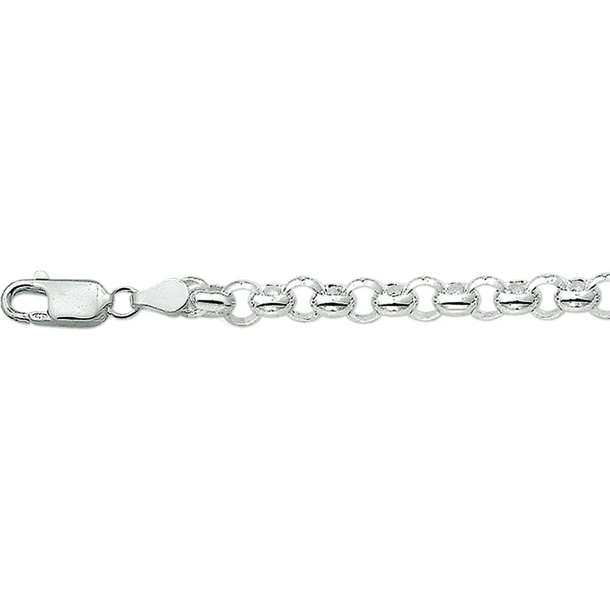 armband jasseron 4,5 mm 19 cm zilver gerhodineerd