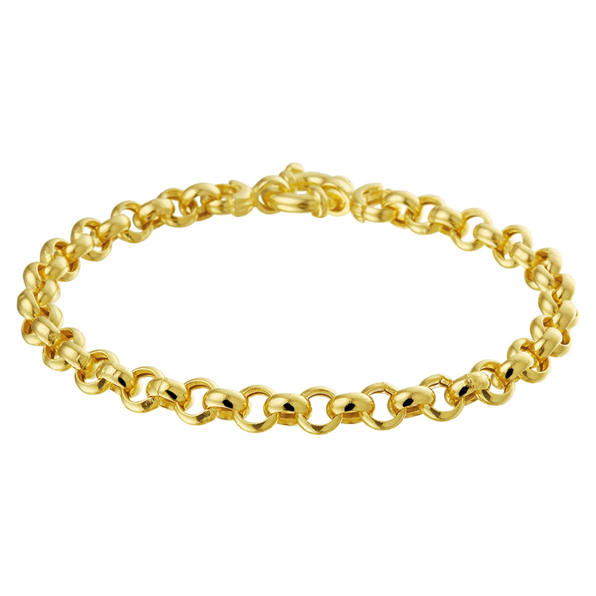 armband jasseron 5,5 mm met groot veerslot 14K geelgoud